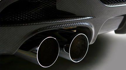 A close up of a car exhaust