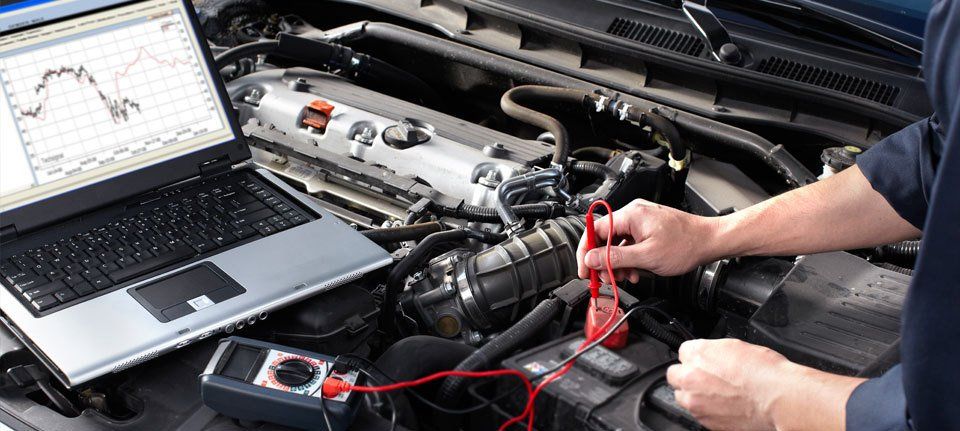 Car diagnostic testing in progress