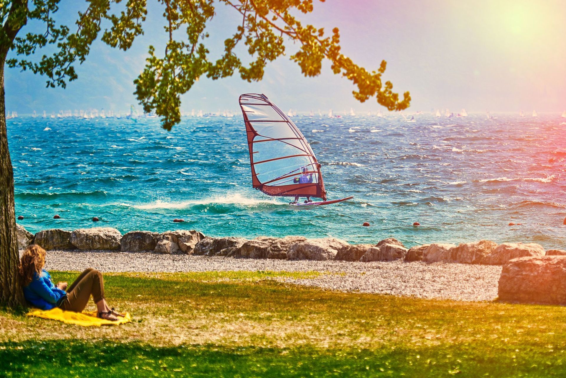 sailing on the lake