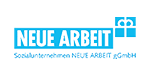 Ein blau-weißes Logo für das Sozialunternehmen 