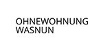 Ein schwarzweißes Logo für ohnewohnung wasnun auf weißem Hintergrund.