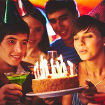 birthday cake with candles