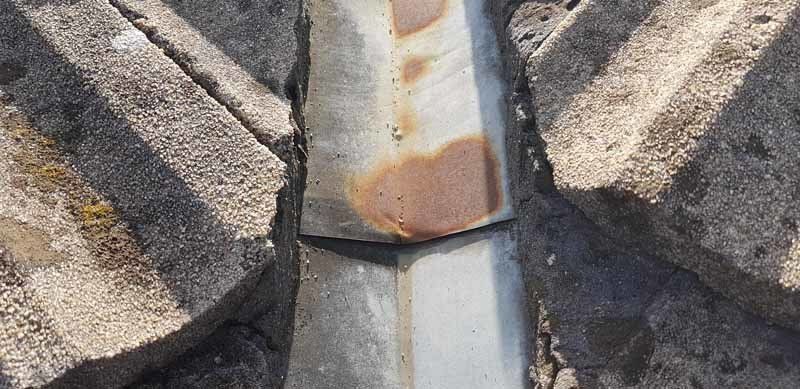 close up of damaged roof