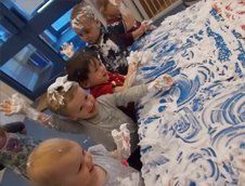 kids playing with foam