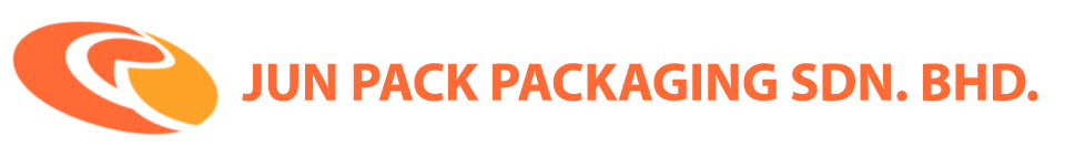 Logo of Jun Pack Packaging Sdn. Bhd., orange and white swirl with company name in orange text.