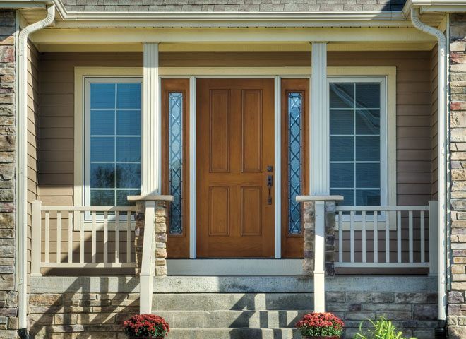 Brown Door With Two Big Mirrors On The Side — Roofing And Siding in Toledo, OH