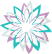 A blue and purple flower on a white background