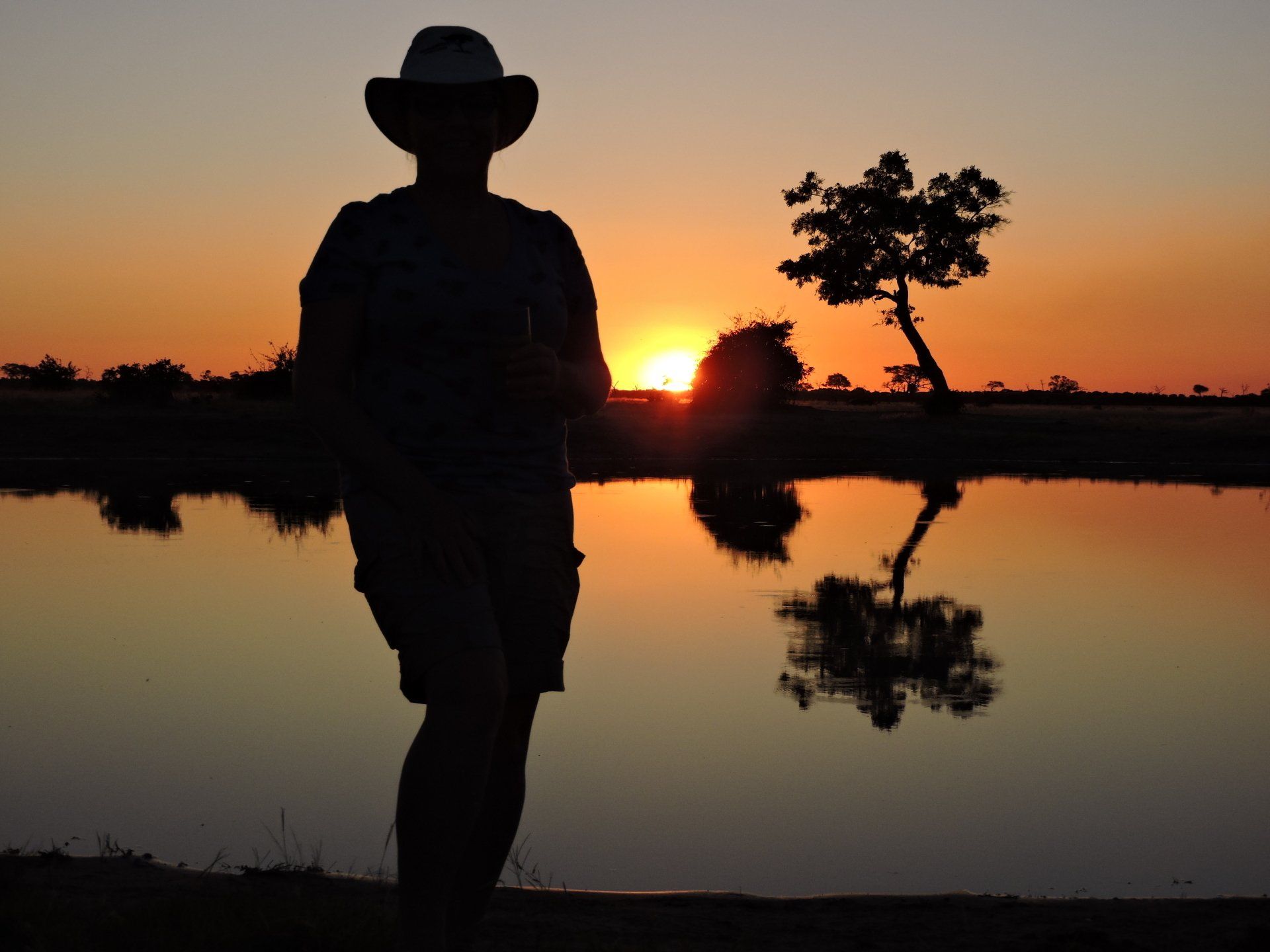 Botswana Safari, sunset in Moremi Game Reserve