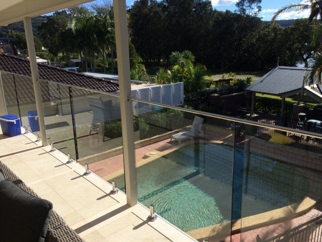 balcony looking over pool