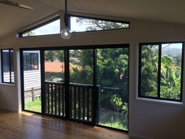 big windows inside house
