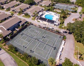 Aerial view of the tennis courts