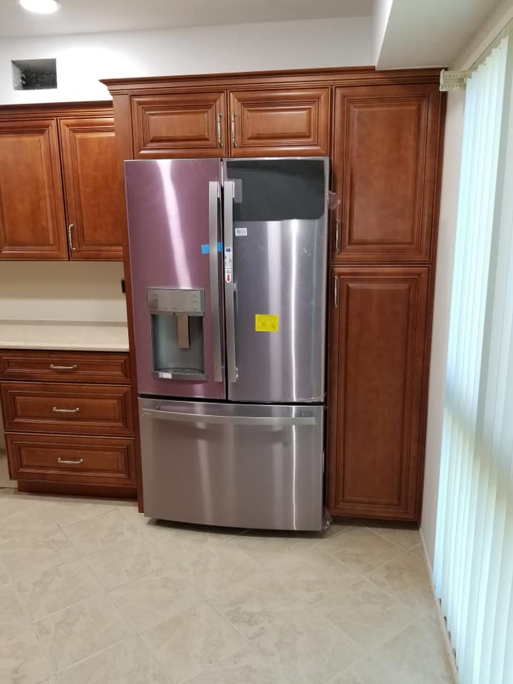 Beautiful Cabinets with Refrigerator — Nokomis, FL — Bay Pointe Kitchen and Bath