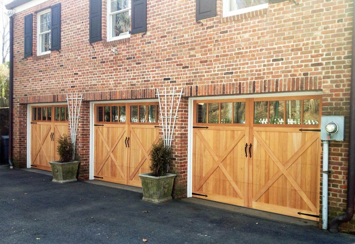Natural Garage Doors at Apartment Building