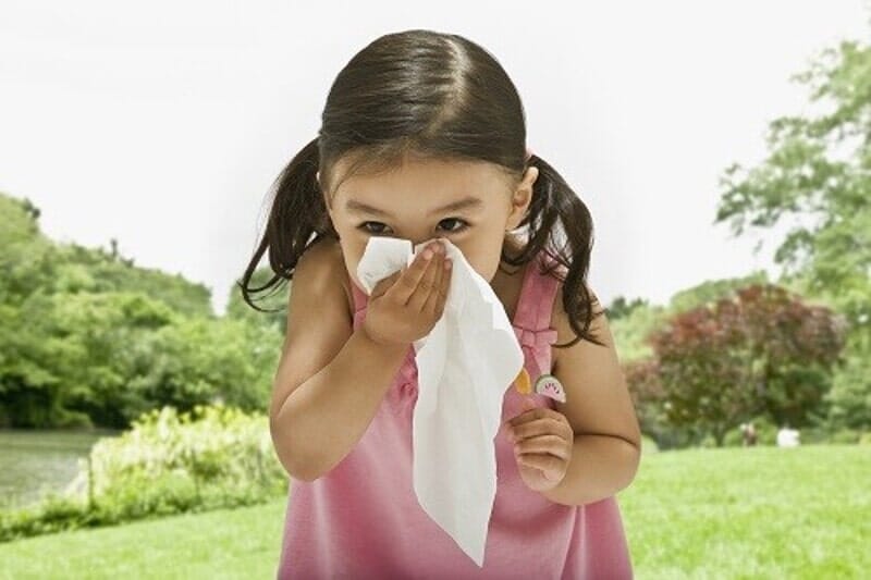 Child sneezing from allergies- Berry Mechanical Heating and Air Conditioning Service in Georgetown, MA
