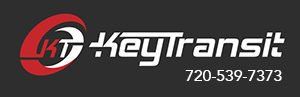 A key transit logo on a black background