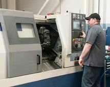 Worker and Machine — Propeller Manufacturing in Clinton Township, MI