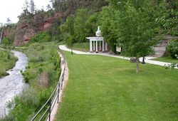 Fall River Natural Minerals Springs menandering through Hot 'Springs SD