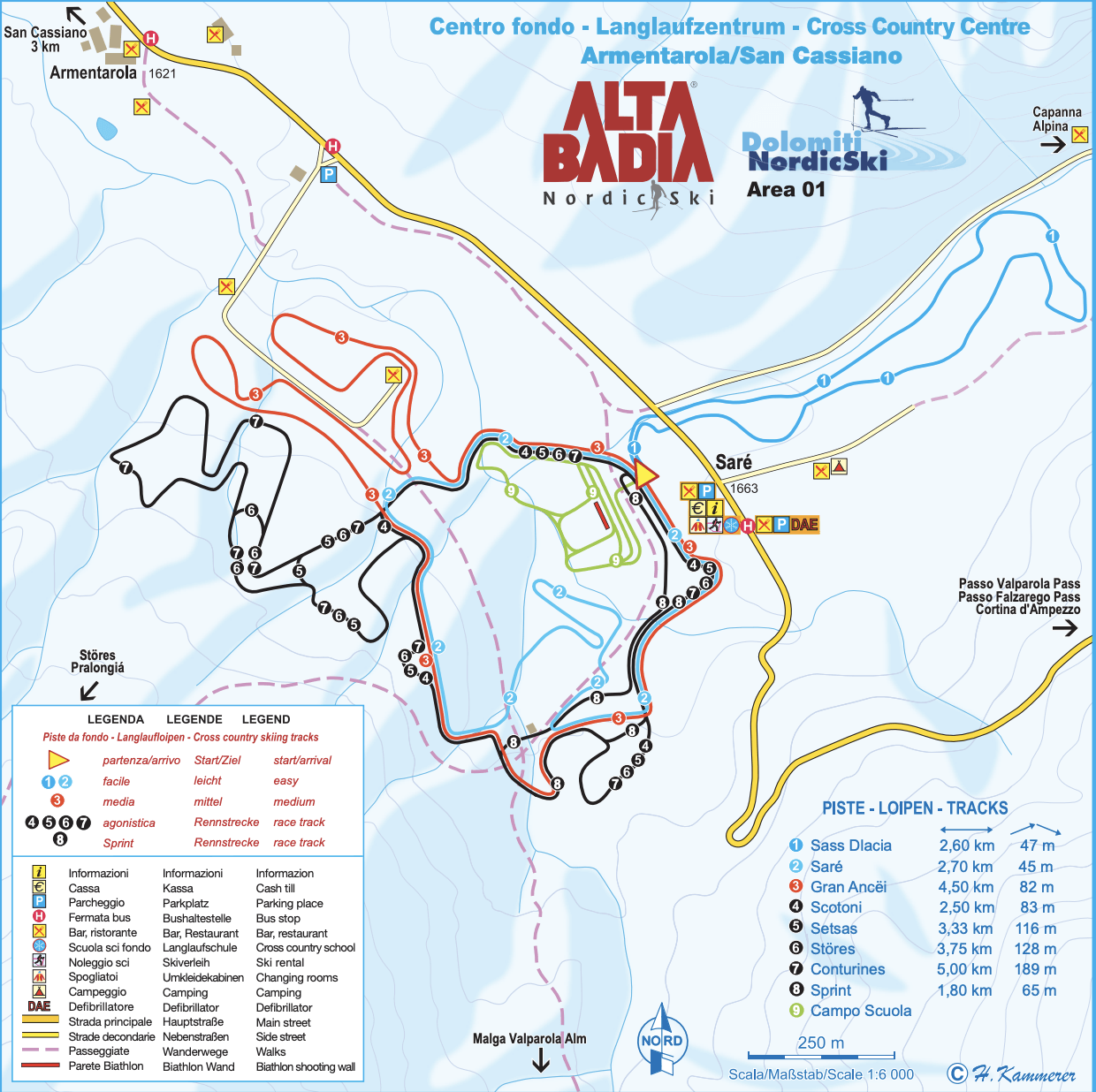 Alta Badia cross country ski map Alta Badia cross country ski map