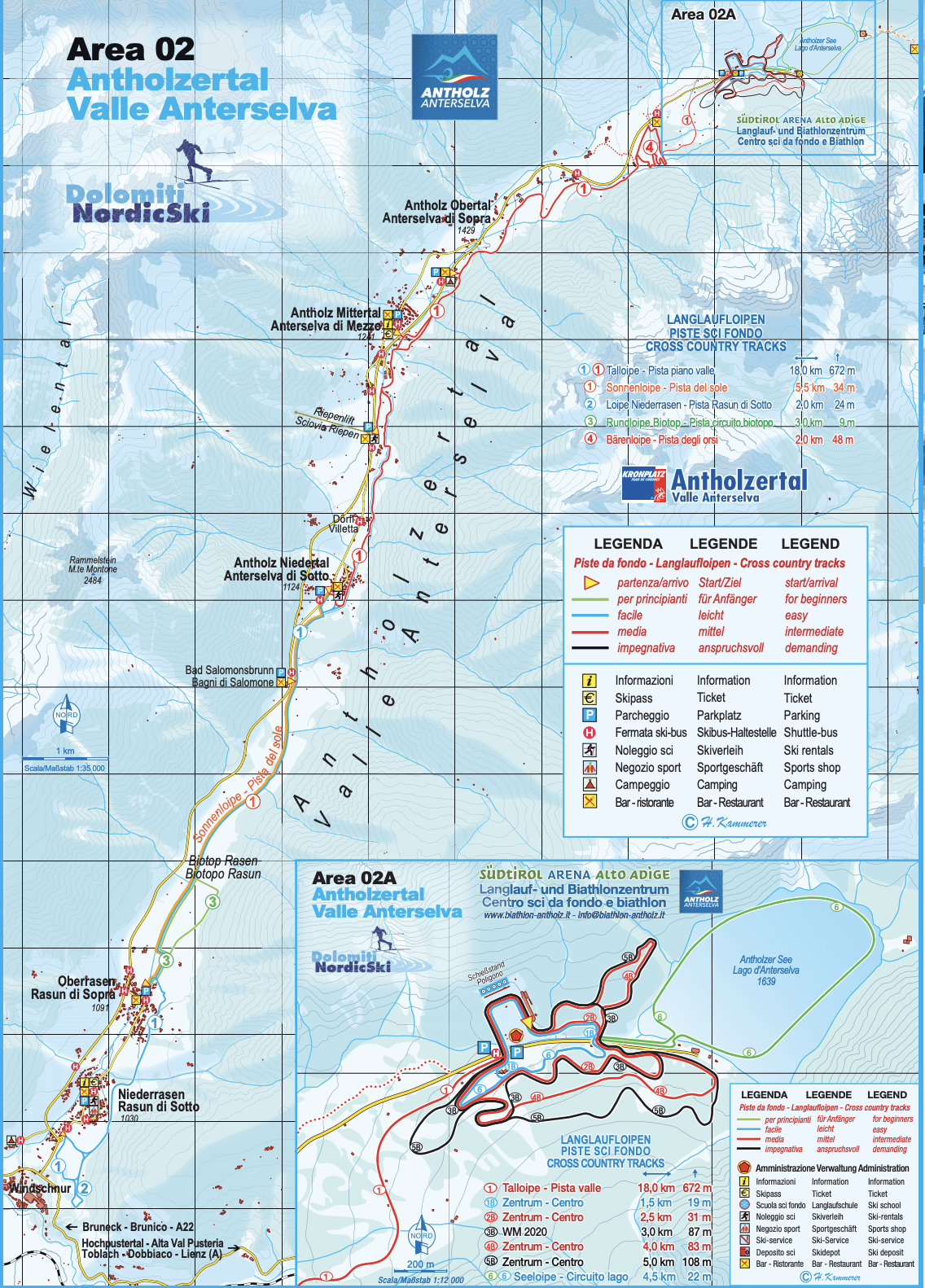 Antholzertal cross country ski map Antholzertal cross country ski map