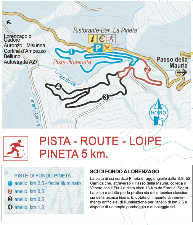 Forni di Sopro cross country ski map Forni di Sopro cross country ski map