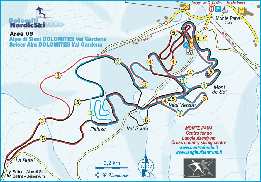 Monte Pana cross country ski map Monte Pana cross country ski map