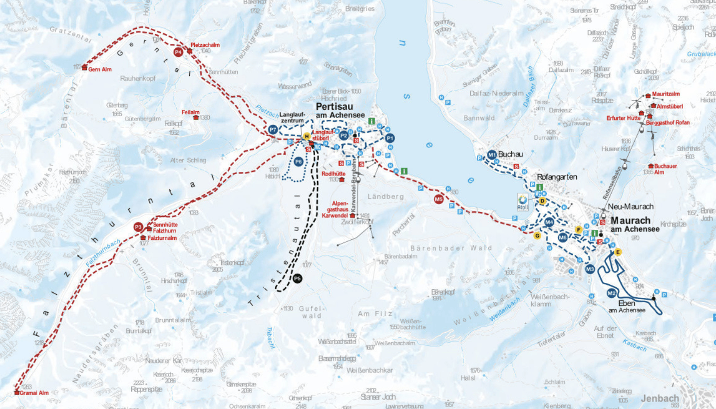 Achensee cross country ski map