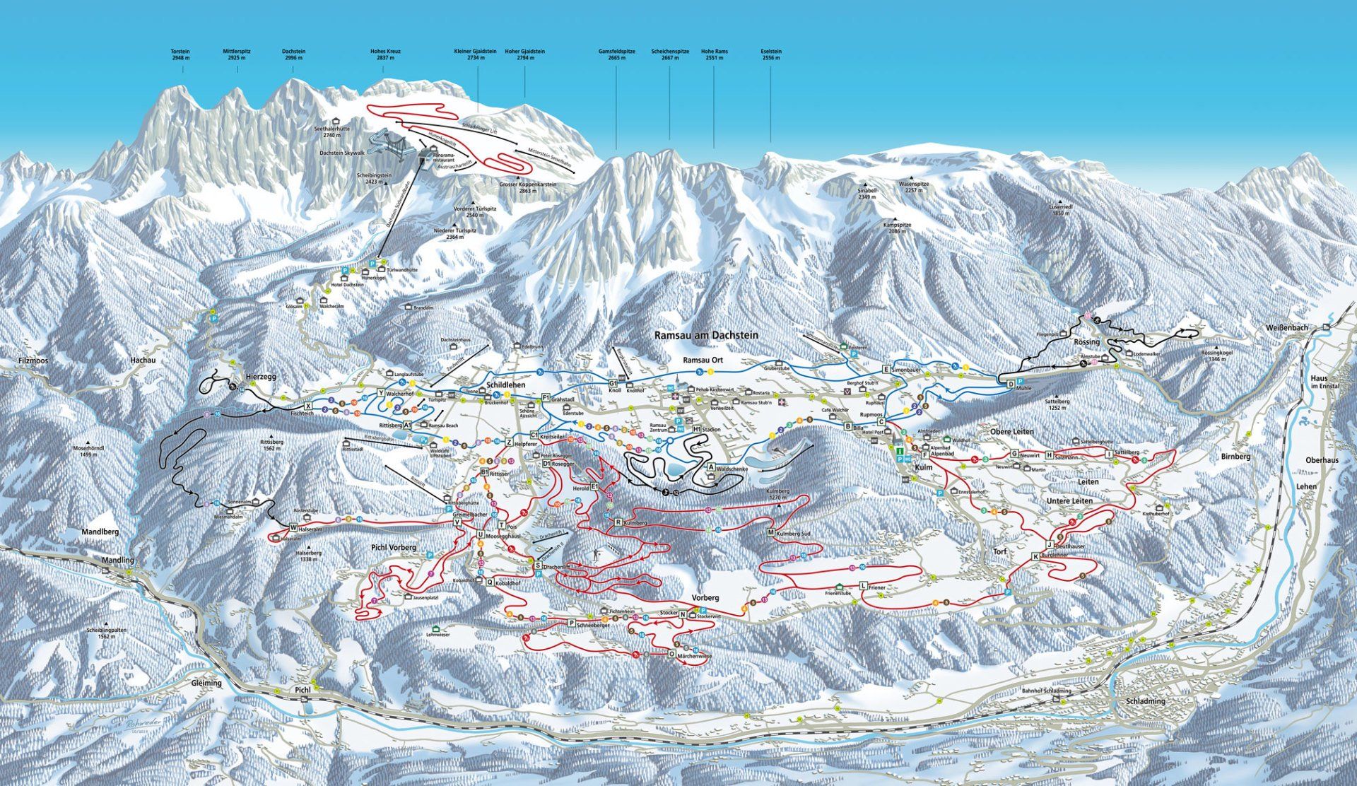 Ramsau am Dachstein cross country ski map Ramsau am Dachstein cross country ski map