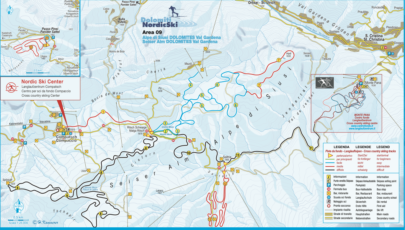 Val Gardena cross country ski map Val Gardena cross country ski map