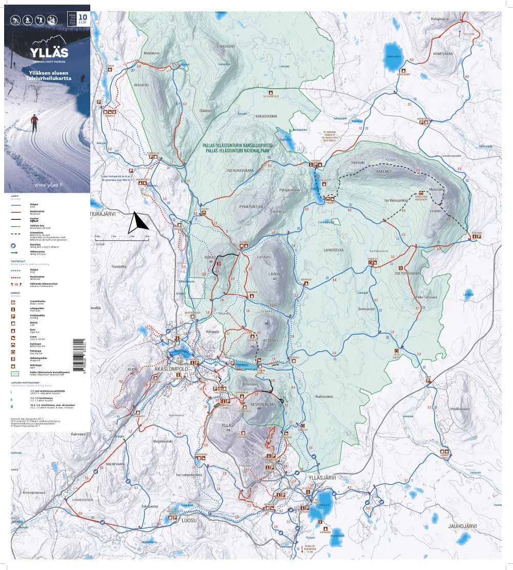 Ylläs cross country ski map Ylläs cross country ski map