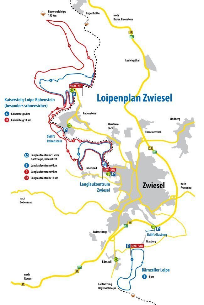 Zwiesel cross country ski map Zwiesel cross country ski map