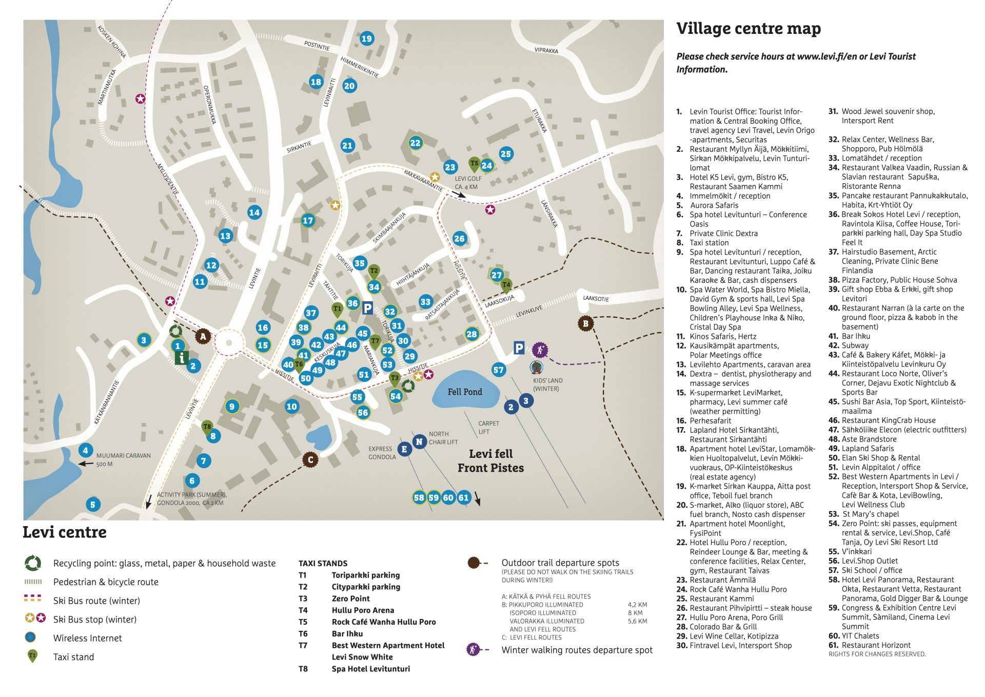 Levi Village centre map