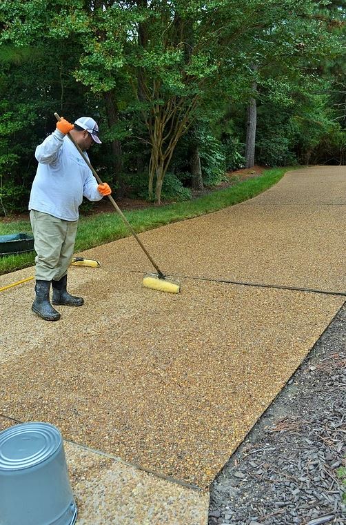 exposed aggregate concrete painting