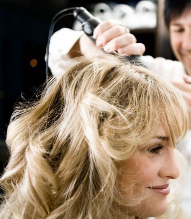 Blow wave and styling long hair