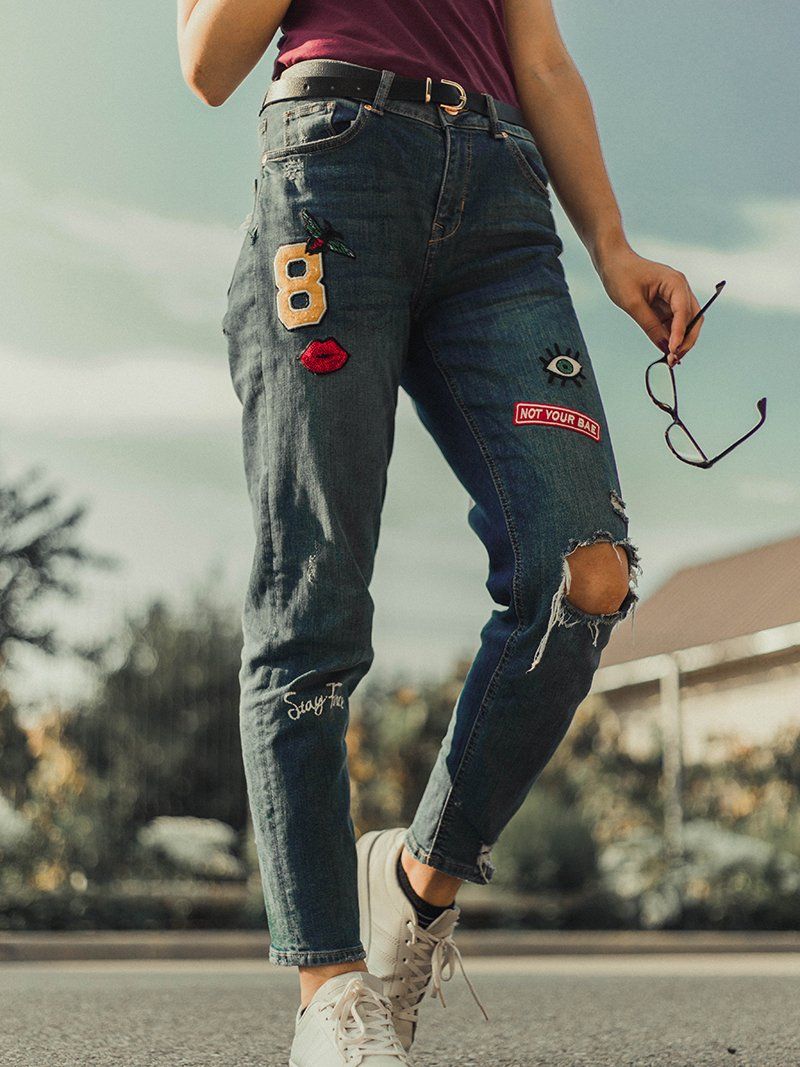Distressed Denim Jeans