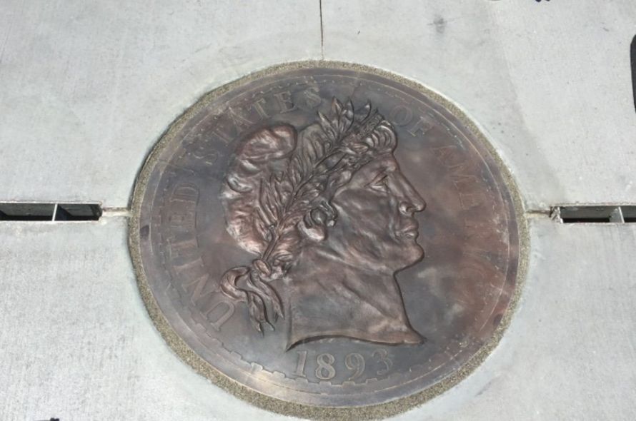 1893 Barber dime replica for Capitol Federal Bank