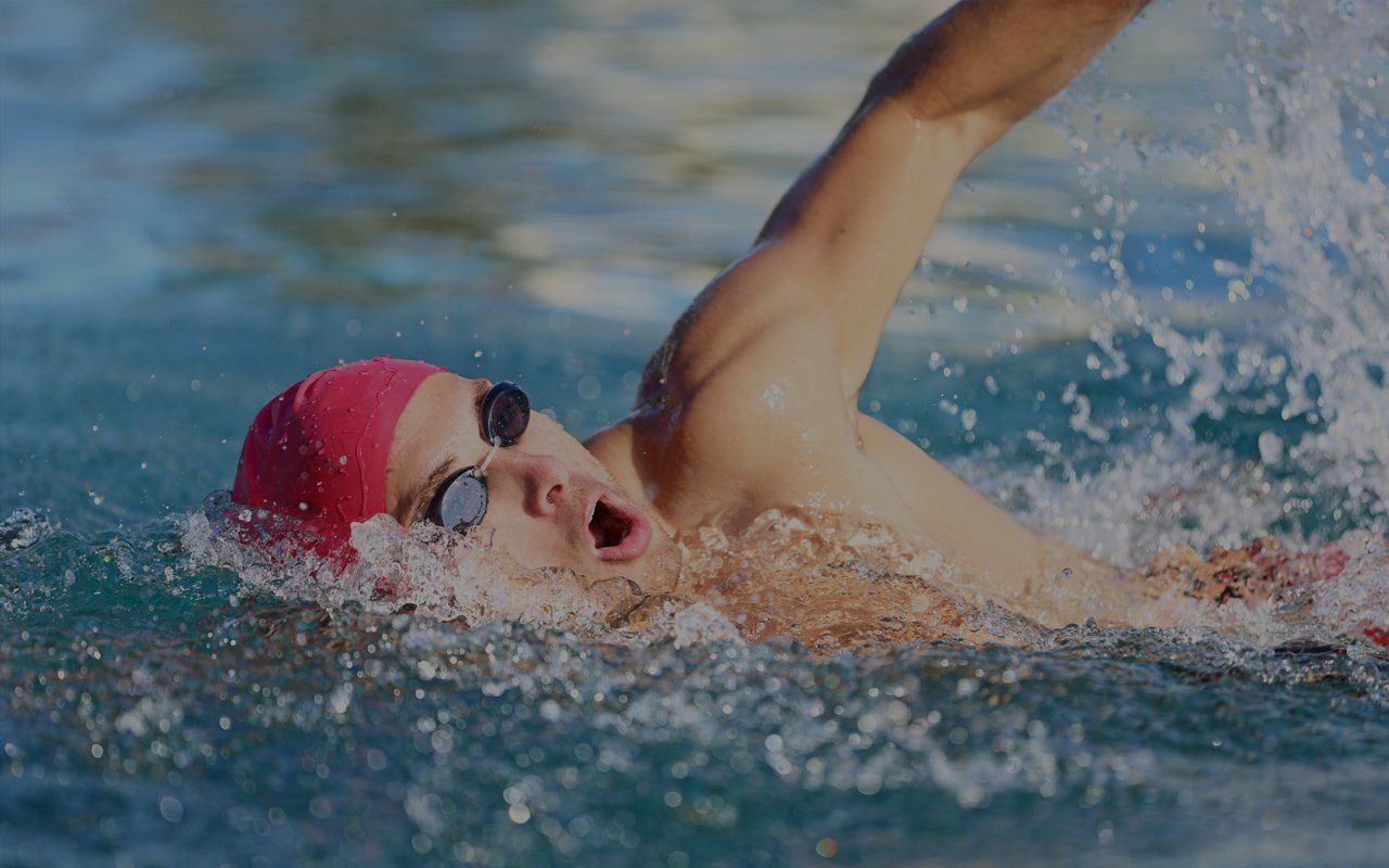 man swimming