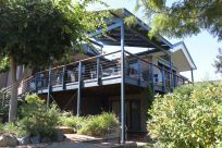 deck in backyard