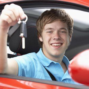 a man with his car key