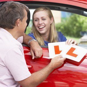 a girl with L card