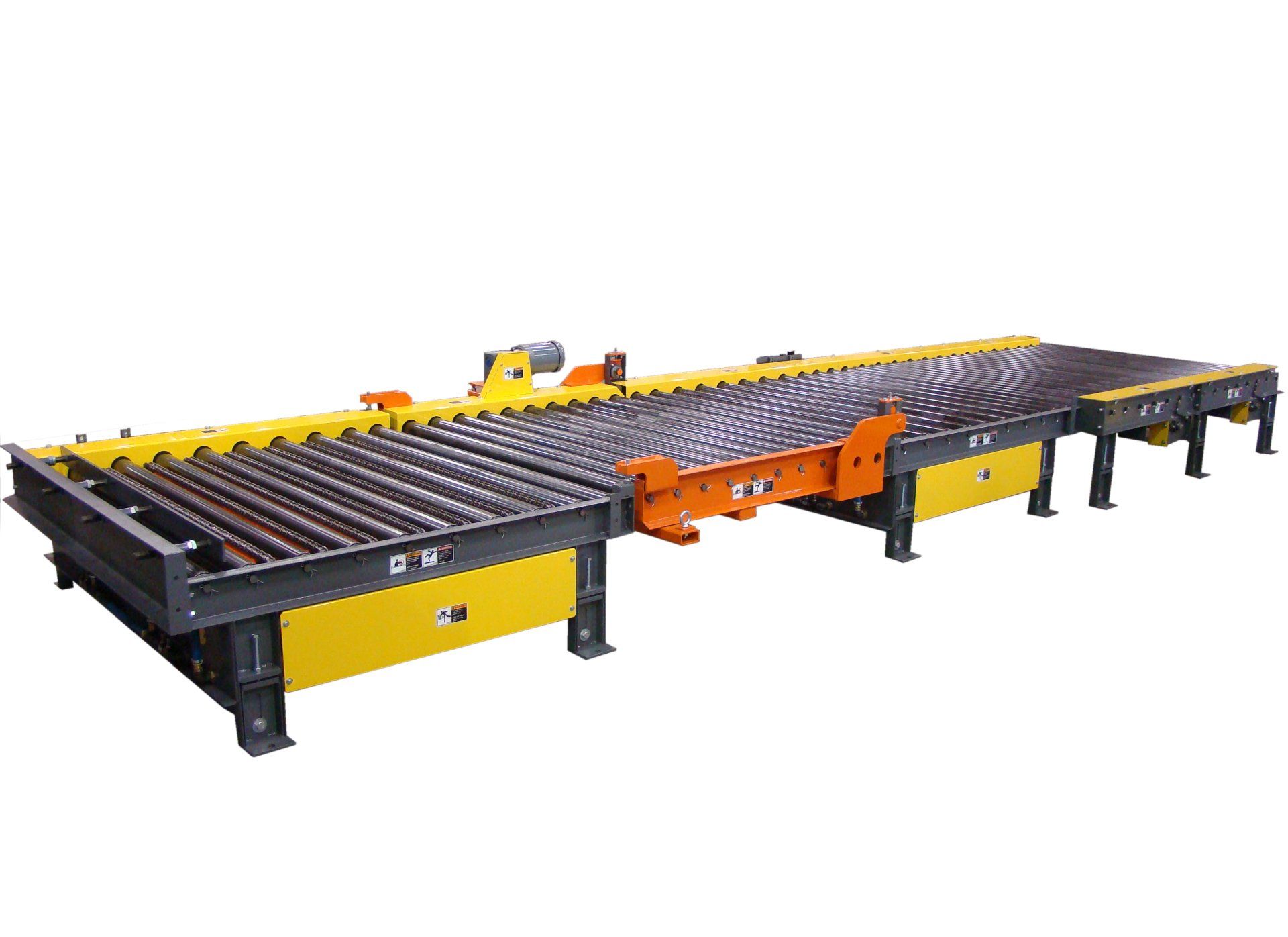 A conveyor belt is sitting on top of a table on a white background.