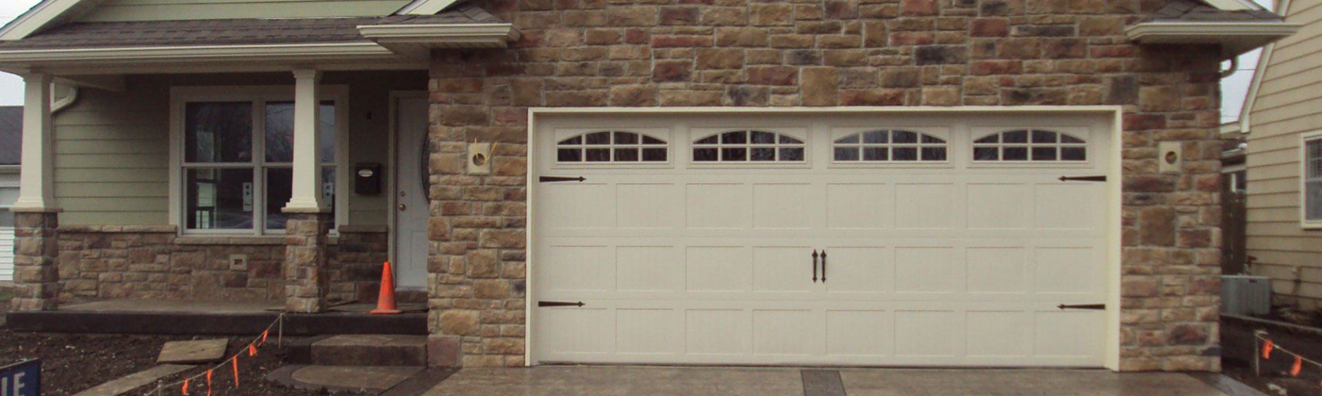 Cream garage door with windows Cream garage door with windows