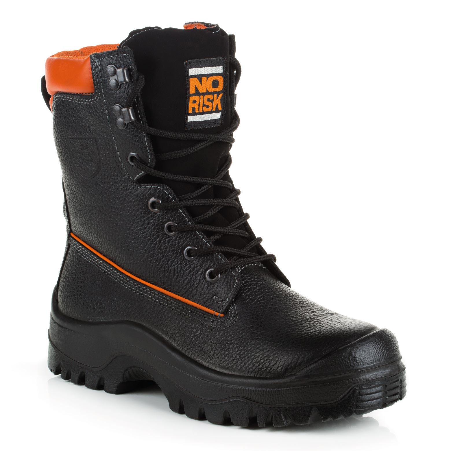 Une paire de bottes noires et orange sans risque