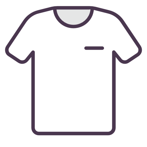 Un dessin au trait d'un t-shirt blanc avec une poche.