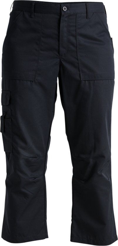 Une paire de pantalons cargo noirs sur fond blanc.