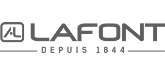 A logo for a company called lafont depuis 1844