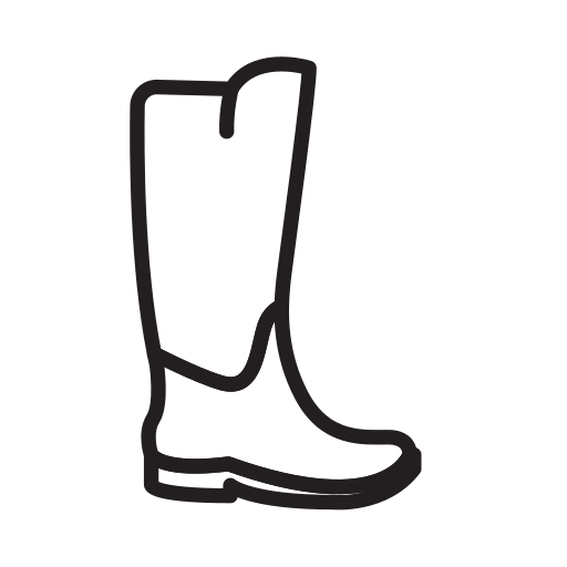 Un dessin en noir et blanc d'une botte de cow-boy sur fond blanc.