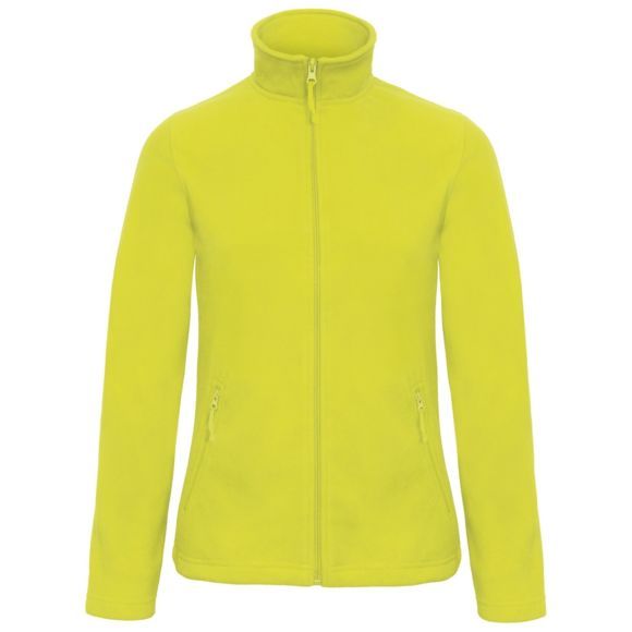 Une veste polaire jaune avec une fermeture éclair sur le devant