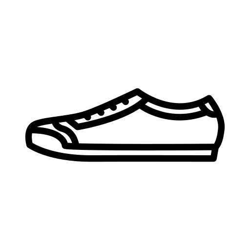Un dessin en noir et blanc d'une chaussure sur fond blanc.