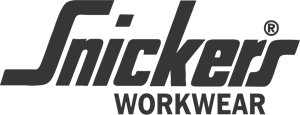 Un logo noir et blanc pour les vêtements de travail Snickers
