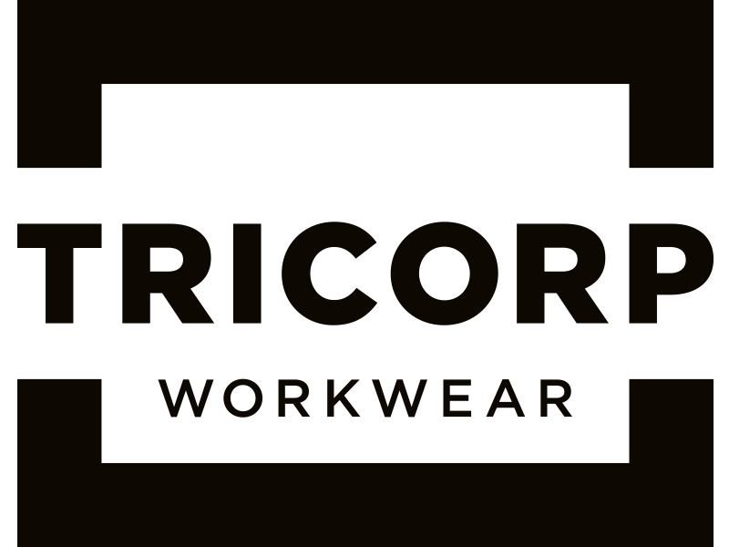 Le logo des vêtements de travail tricorp est noir et blanc.
